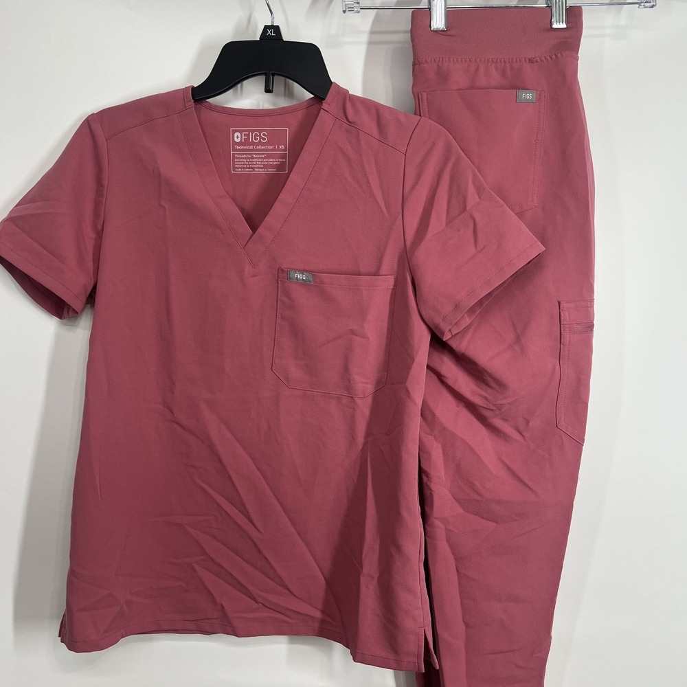 FIGS Technical Collection Scrub Set Womens XS Pink Nurse Catarina Zamora EUC